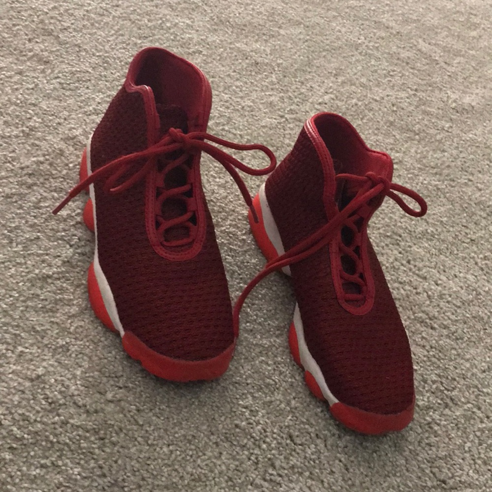 selling brightly colored red Jordan’s
